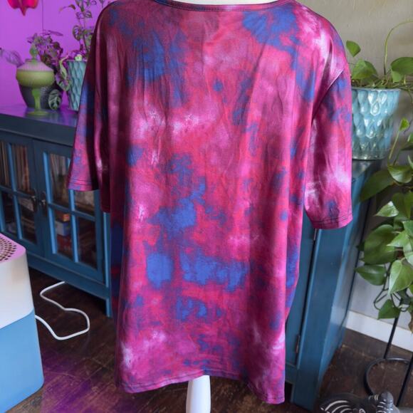 Colorful Tie Dye Blouse with Tie Up Chest - Size 2XL - Picture 5 of 7